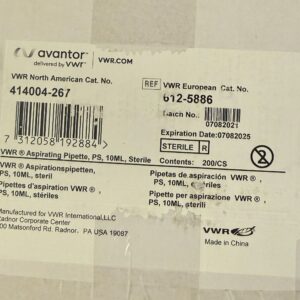 VWR 10 mL Disposable Aspirating Sterile Pipettes